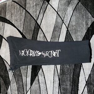 VINTAGE VICTORIA SECRET OVERSIZED STUDDED WIDE-LEG BLACK SWEATPANTS